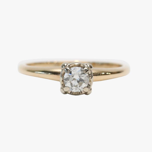 Inel Logodnă cu Diamante din Aur Galben 14k