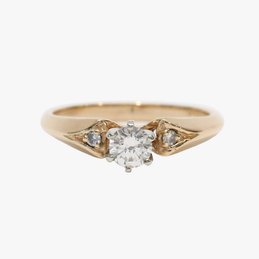 Inel Logodnă cu Diamante din Aur Galben 14k