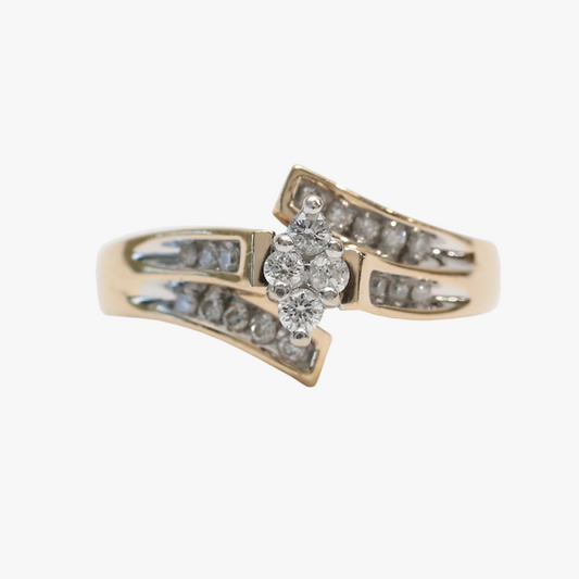 Inel cu Diamante din Aur Galben 14k