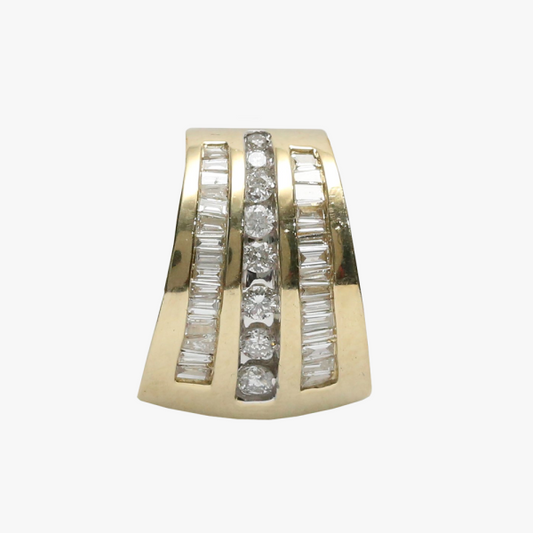 Pandantiv cu Diamante din Aur Galben 14k