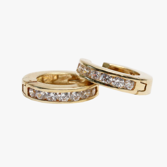 Cercei cu Diamante din Aur Galben 14k