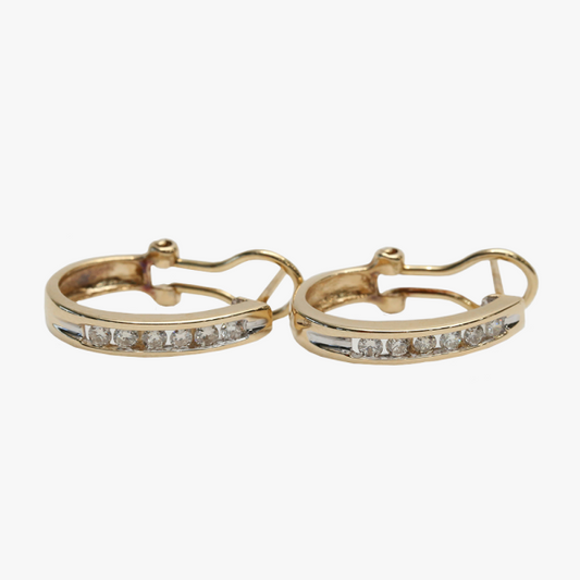 Cercei cu Diamante din Aur Galben 14k