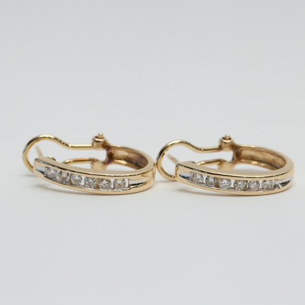 Cercei cu Diamante din Aur Galben 14k