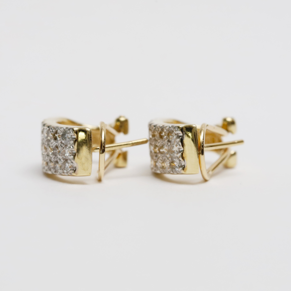 Cercei cu Diamante din Aur Galben 14k