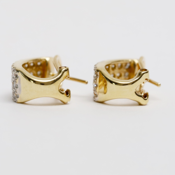 Cercei cu Diamante din Aur Galben 14k