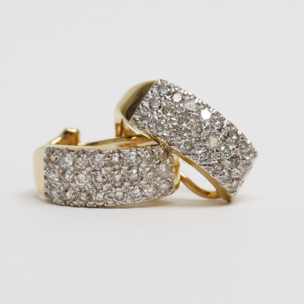 Cercei cu Diamante din Aur Galben 14k