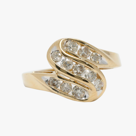 Inel cu Diamante din Aur Galben 14k