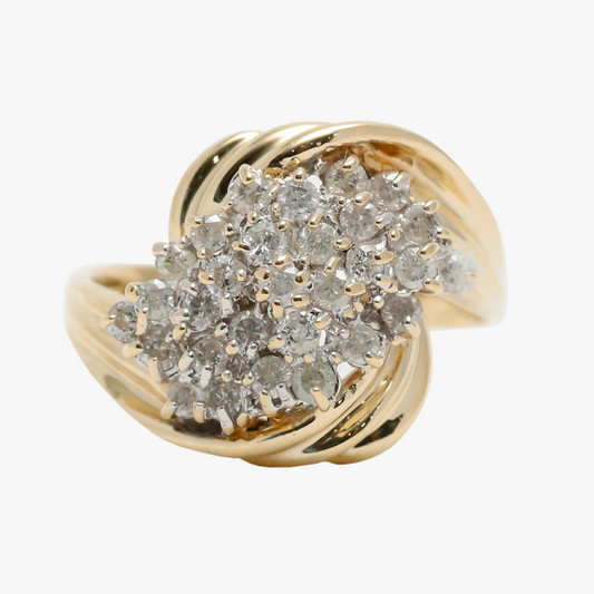 Inel cu Diamante din Aur Galben 10k