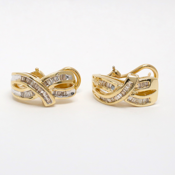 Cercei cu Diamante din Aur Galben 14k