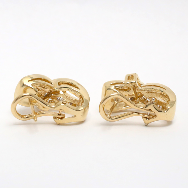 Cercei cu Diamante din Aur Galben 14k