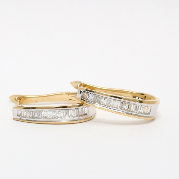Cercei cu Diamante din Aur Galben 14k