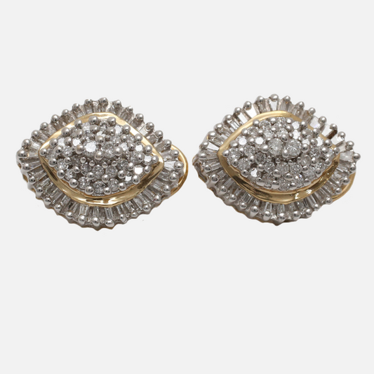 Cercei cu Diamante din Aur Galben 14k