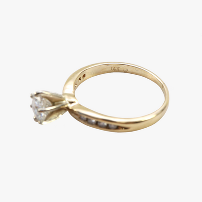 Inel Logodnă Inima Cu Diamante din Aur Galben 14k