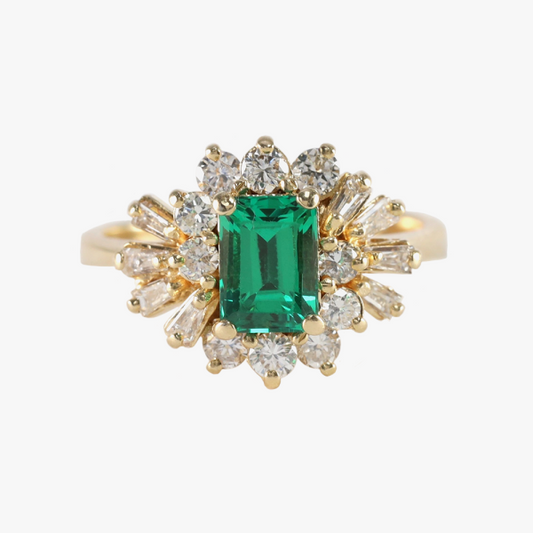 Inel Cu Diamante & Turmalină din Aur Galben 14k