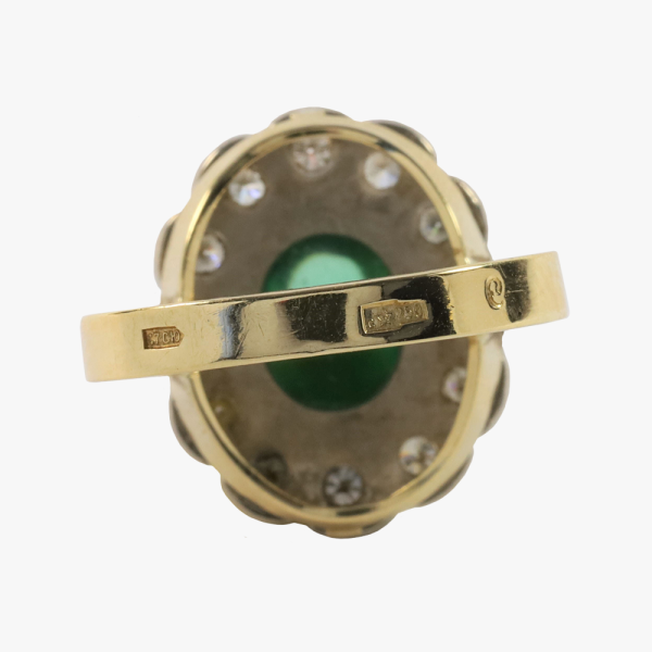 Inel Cu Diamante & Smarald din Aur Galben 18k