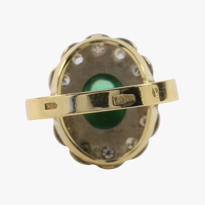 Inel Cu Diamante & Smarald din Aur Galben 18k