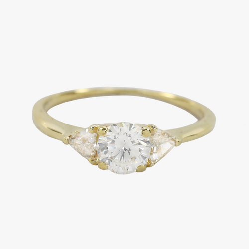 Inel Logodnă cu Diamante din Aur Galben 18k