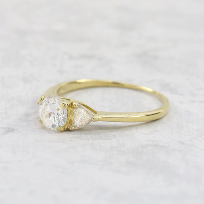 Inel Logodnă cu Diamante din Aur Galben 18k