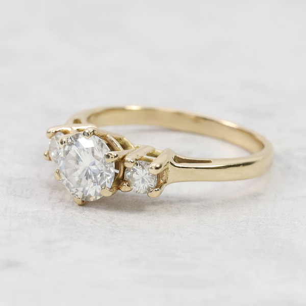 Inel Logodnă cu Diamante din Aur Galben 14k