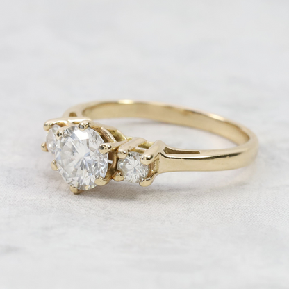 Inel Logodnă cu Diamante din Aur Galben 14k