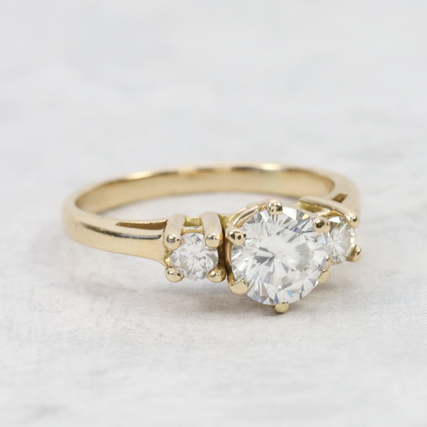 Inel Logodnă cu Diamante din Aur Galben 14k