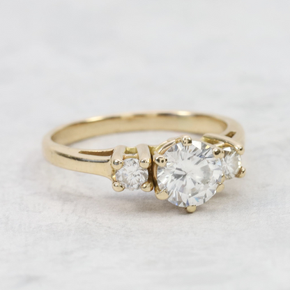 Inel Logodnă cu Diamante din Aur Galben 14k