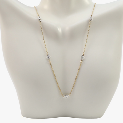 Colier cu Diamante din Aur Galben 14k