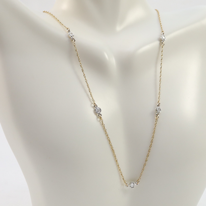 Colier cu Diamante din Aur Galben 14k