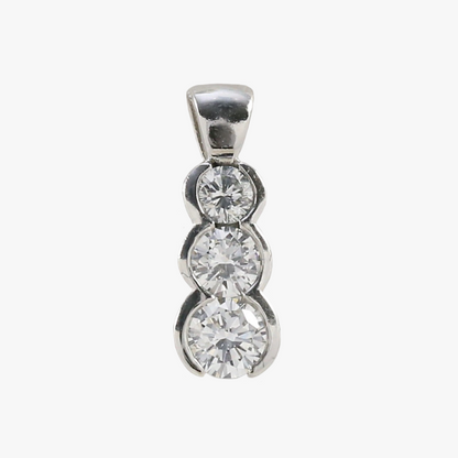 Pandantiv cu Diamante din Aur Alb 14k
