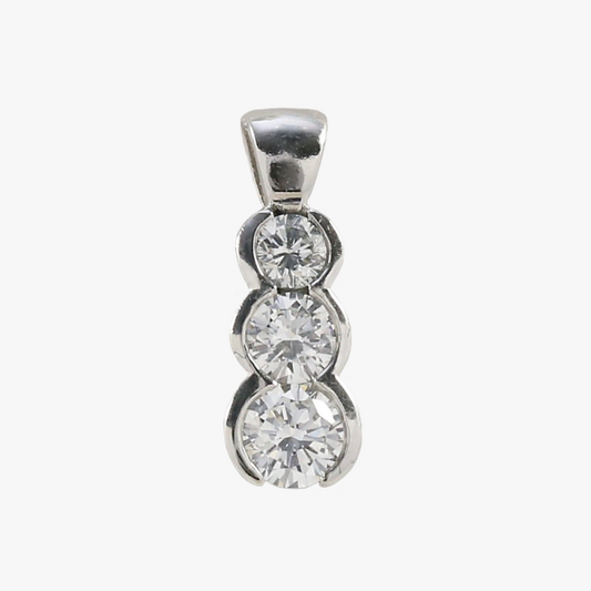 Pandantiv cu Diamante din Aur Alb 14k