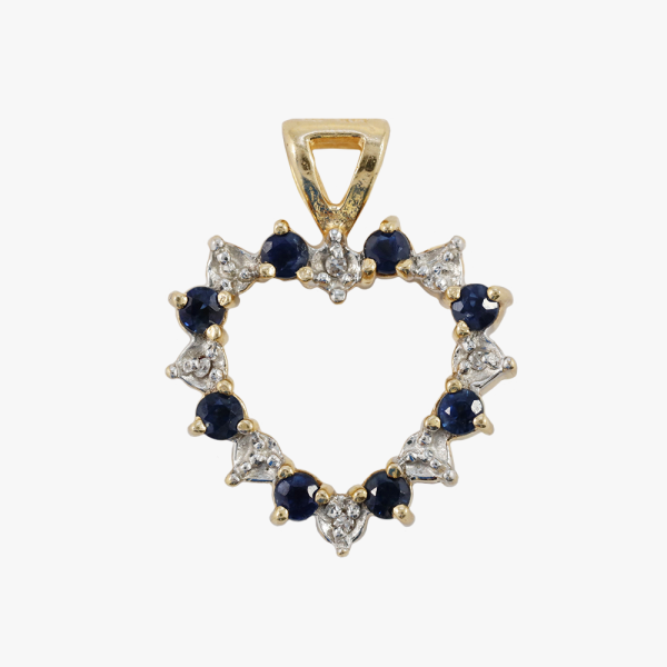Pandantiv cu Diamante, Rubine & Safire din Aur Alb 14k