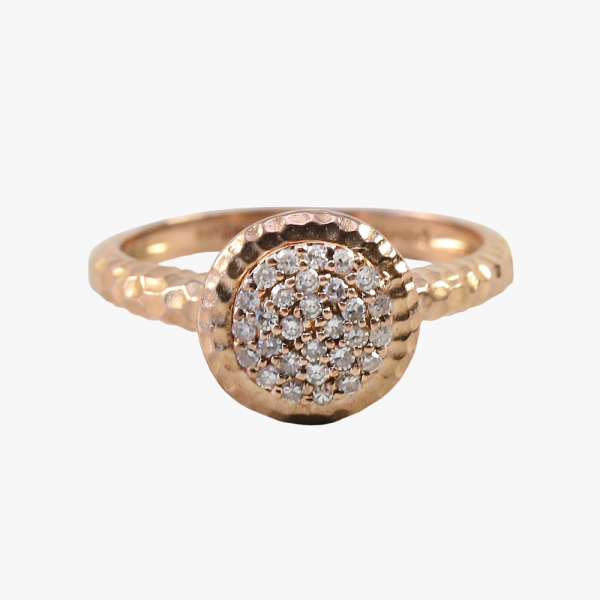 Inel cu Diamante din Aur Roz 14k