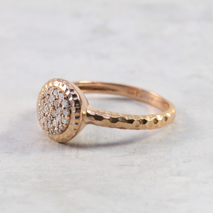 Inel cu Diamante din Aur Roz 14k