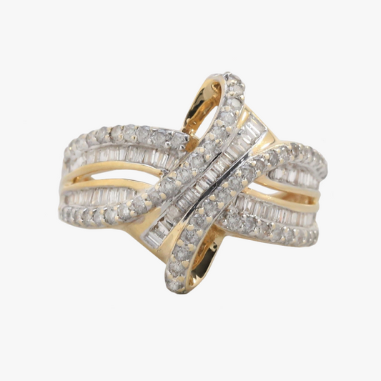 Inel cu Diamante din Aur Galben 14k