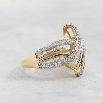 Inel cu Diamante din Aur Galben 14k