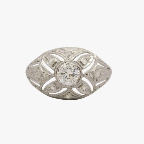 Inel cu Diamante din Aur Alb 18k