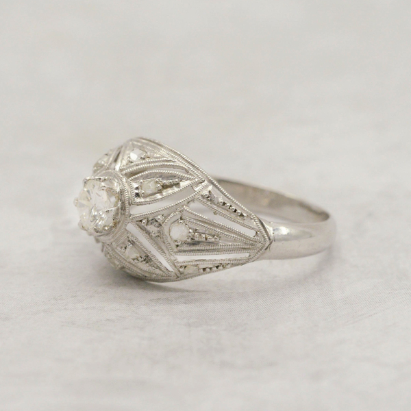 Inel cu Diamante din Aur Alb 18k