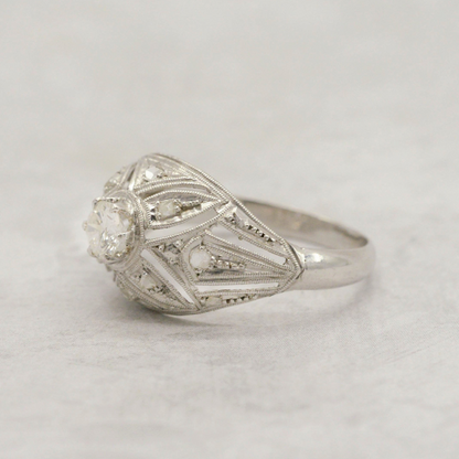 Inel cu Diamante din Aur Alb 18k