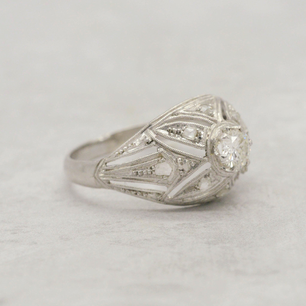 Inel cu Diamante din Aur Alb 18k