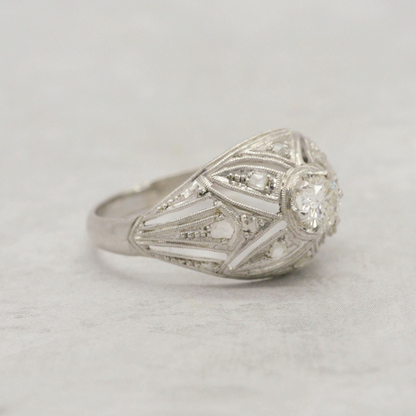 Inel cu Diamante din Aur Alb 18k