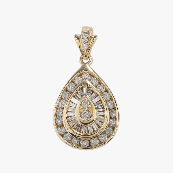 Pandantiv cu Diamante din Aur Galben 14k