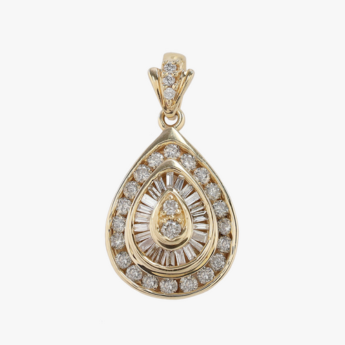Pandantiv cu Diamante din Aur Galben 14k