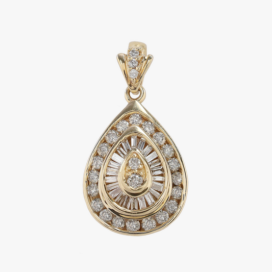 Pandantiv cu Diamante din Aur Galben 14k