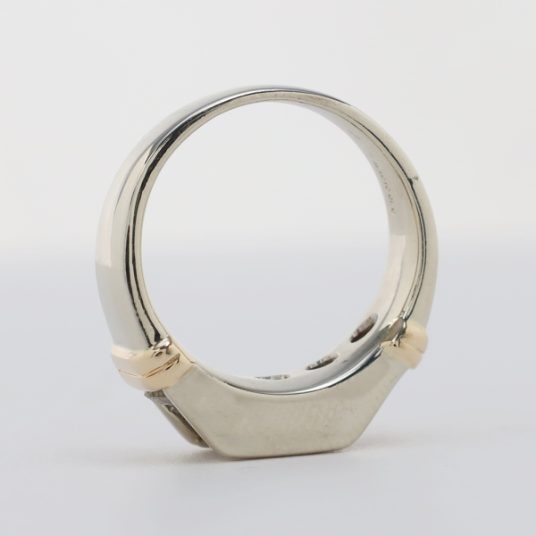 Inel cu Diamante din Aur Alb Și Galben 14k