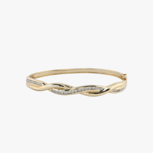 Brăţară Cu Diamante din Aur Galben 14k