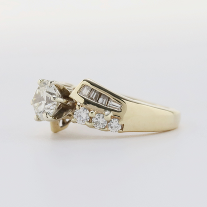 Inel Logodnă cu Diamante din Aur Galben 14k