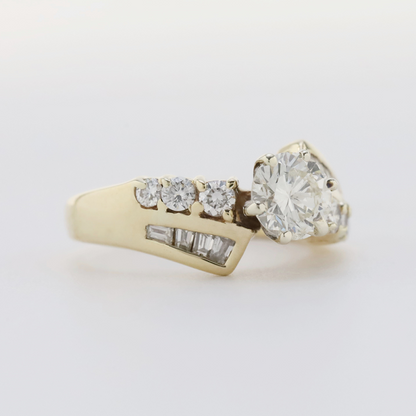 Inel Logodnă cu Diamante din Aur Galben 14k