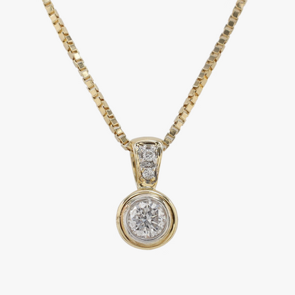 Colier & Pandantiv cu Diamante din Aur Galben 14k