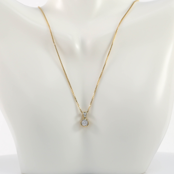 Colier & Pandantiv cu Diamante din Aur Galben 14k