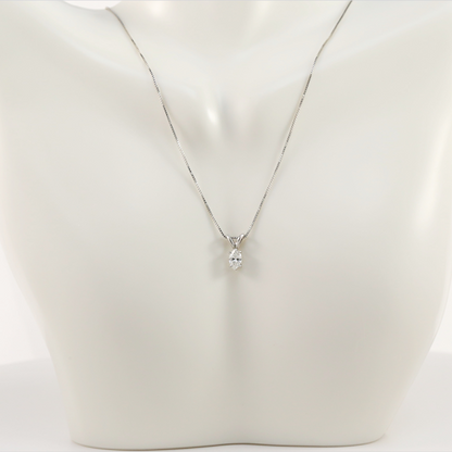 Pandantiv cu Diamant Marchiza din Aur Alb 14k